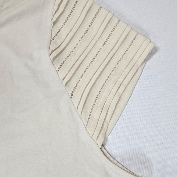 Lauren Ralph Lauren Shirt Womens 3X Modern Cream Pleated Sleeve Top New NWT - Picture 5 of 8